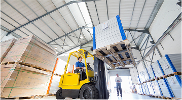 forklift in warehouse